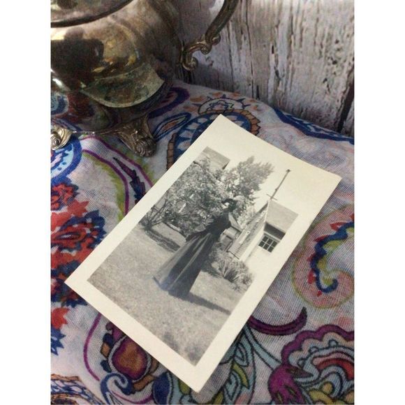 Antique Photo Lady in a Black Dress 5” x 3” Mourning Dress - Picture 4 of 11